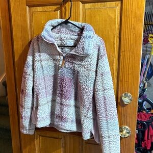 Thread and Supply Size S Plaid Sherpa Pullover